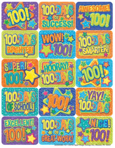 100 Days Stickers Pack of 120