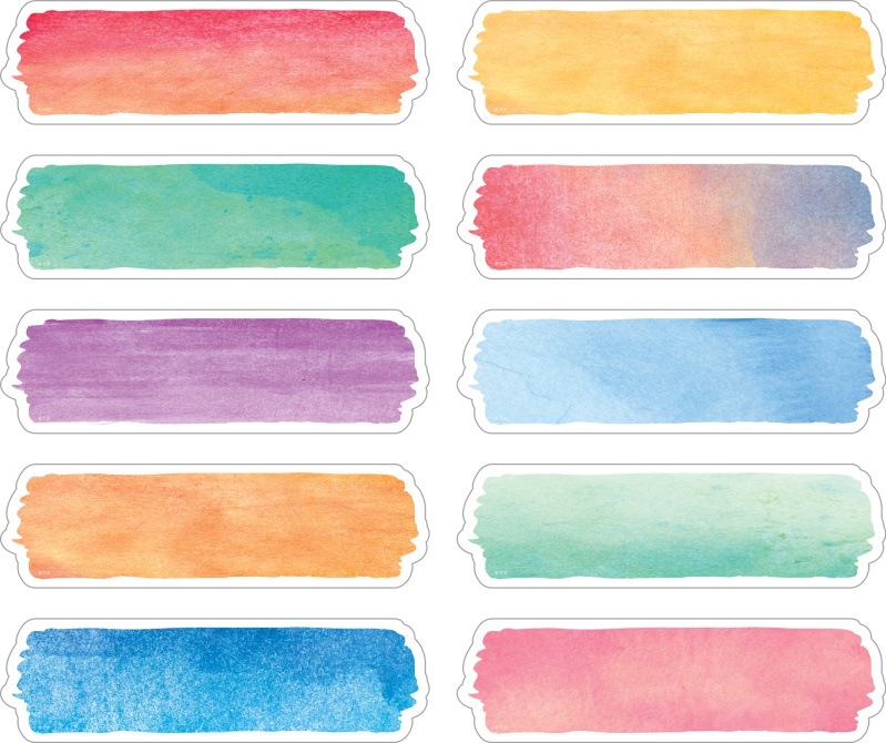 120 Watercolor Colorful Labels 5.25