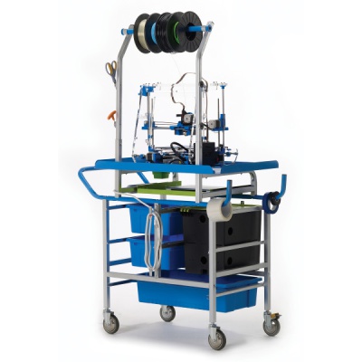 3D Printer Cart with Storage Tubs and Lockable Tech Tub