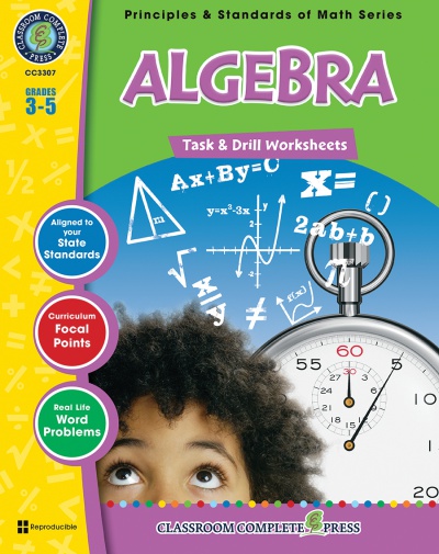 Algebra, Math Task & Drill Worksheets Grade 3-5