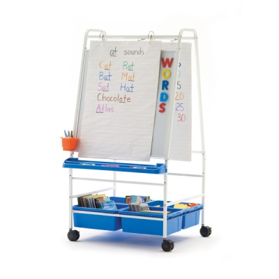 Basic Reading and Writing Center Easel with Adjustable Storage Tubs