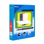 3-Ring View Binder with 2 Pockets, 1", Cyan