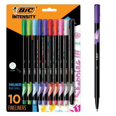 Bic Intensity 10ct Fineliners Assorted Colors Permanent Pens