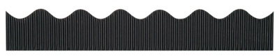 Black Corrugated Scalloped Border 2 1/4 x 50'