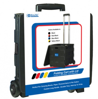 Black Folding Cart With Lid