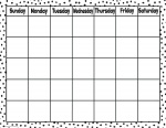 Black Painted Dots on White Calendar Chart