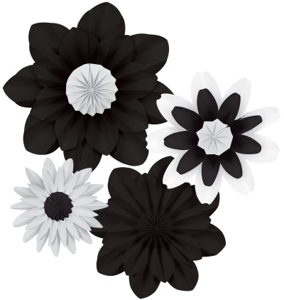 Black and White Paper Flowers