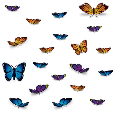 Butterfly Cutouts 20 Pack 2 Sided