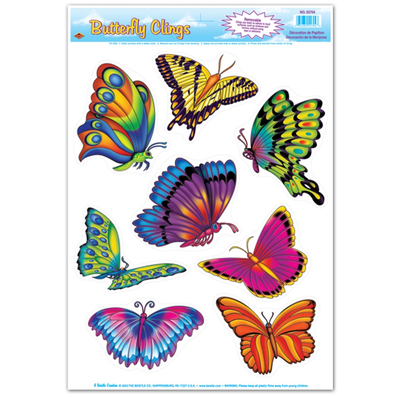 Butterfly Window Clings 8 Each
