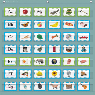 Calming Blue 7 Pocket Chart (28 x 28)