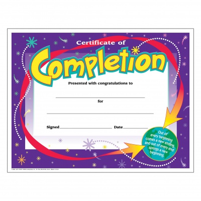 Certificate of Completion Pack of 30