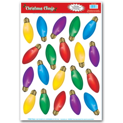 Christmas Lights Window Bulb Clings