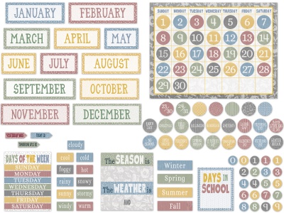 Classroom Cottage Calendar Bulletin Board