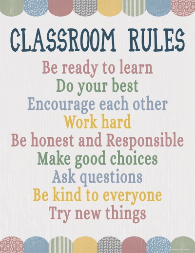 Classroom Cottage Classroom Rules Chart