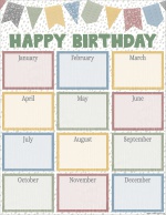 Classroom Cottage Happy Birthday Chart