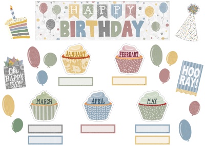 Classroom Cottage Happy Birthday Mini Bulletin Board
