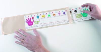 Clear View Self-Adhesive Pockets, Large name plate, 4.75 x 19, 25 per pack