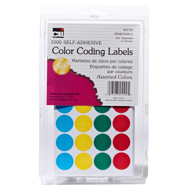 Color Coding Labels, Assorted – Charles Leonard