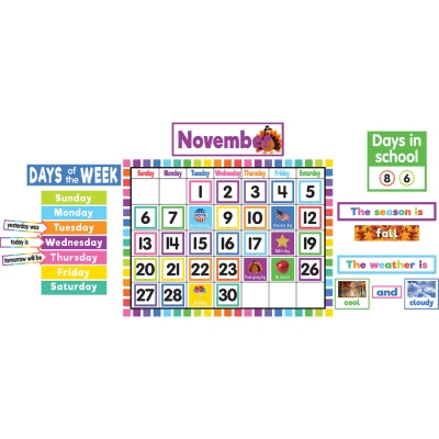 Colorful Calendar Bulletin Board Set
