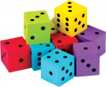 Colorful Foam Dot Dice 20 Pack