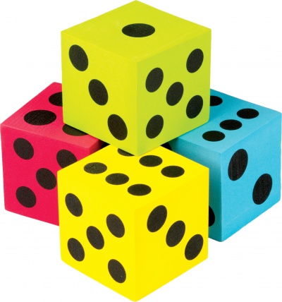 Colorful Jumbo Dice 4 Pack