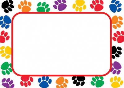 Colorful Paw Print Name Tags