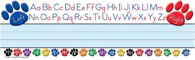 Colorful Paw Prints Left/Right Alphabet Name Plates