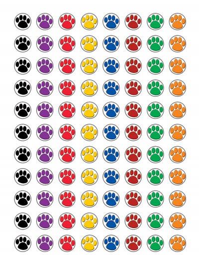 Colorful Paw Prints Mini Stickers