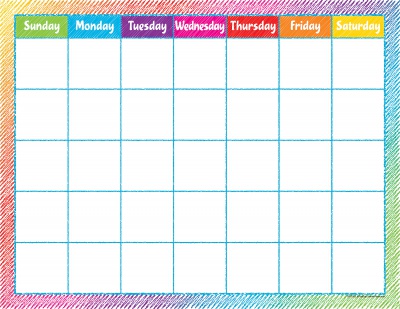 Colorful Scribble Calendar Chart