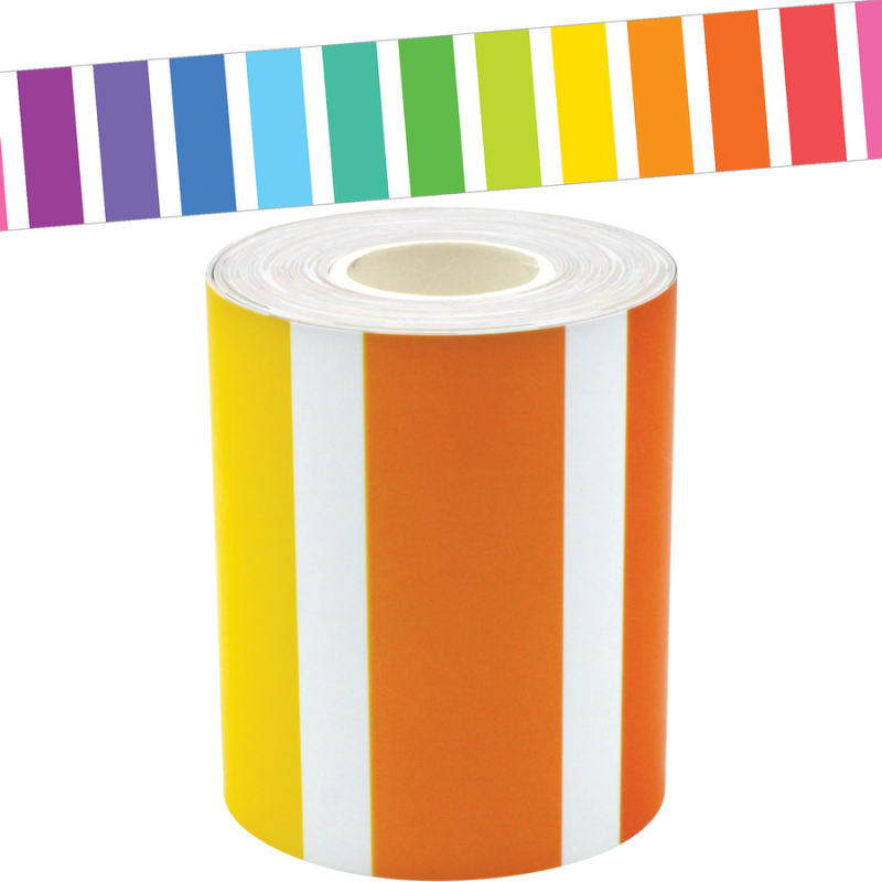 Colorful Stripes Straight Rolled Border Trim
