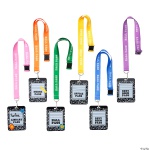 Composition Theme Hall Pass Set of 6 with Breakaway Lanyards