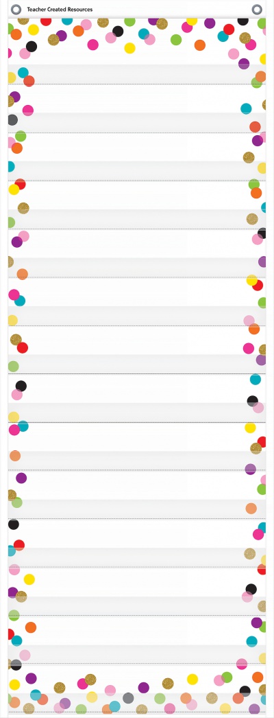 Confetti 14 Pocket Daily Schedule Pocket Chart (13 x 34)