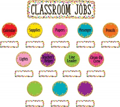 Confetti Classroom Jobs Mini Bulletin Board Set