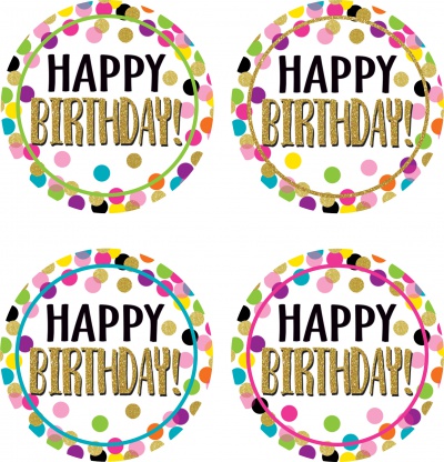 Confetti Happy Birthday Wear Em Badges