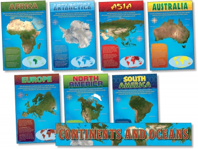 Continents and Oceans Bulletin Board Set