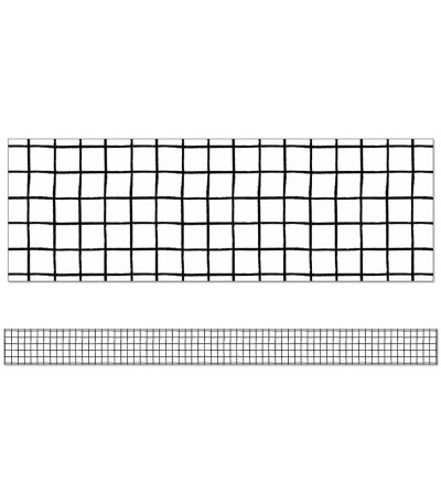 Creatively Inspired Black & White Grid Straight Borders