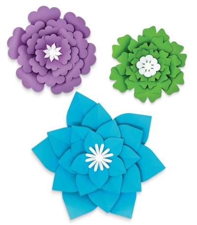 Creatively Inspired Blue, Purple, Green Flowers Dimensional Accent