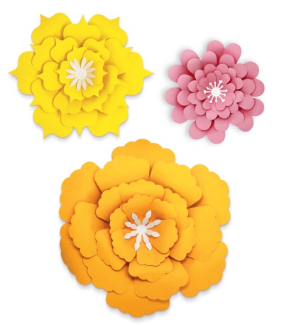 Creatively Inspired Orange, Yellow, Pink Flowers Dimensional Accent