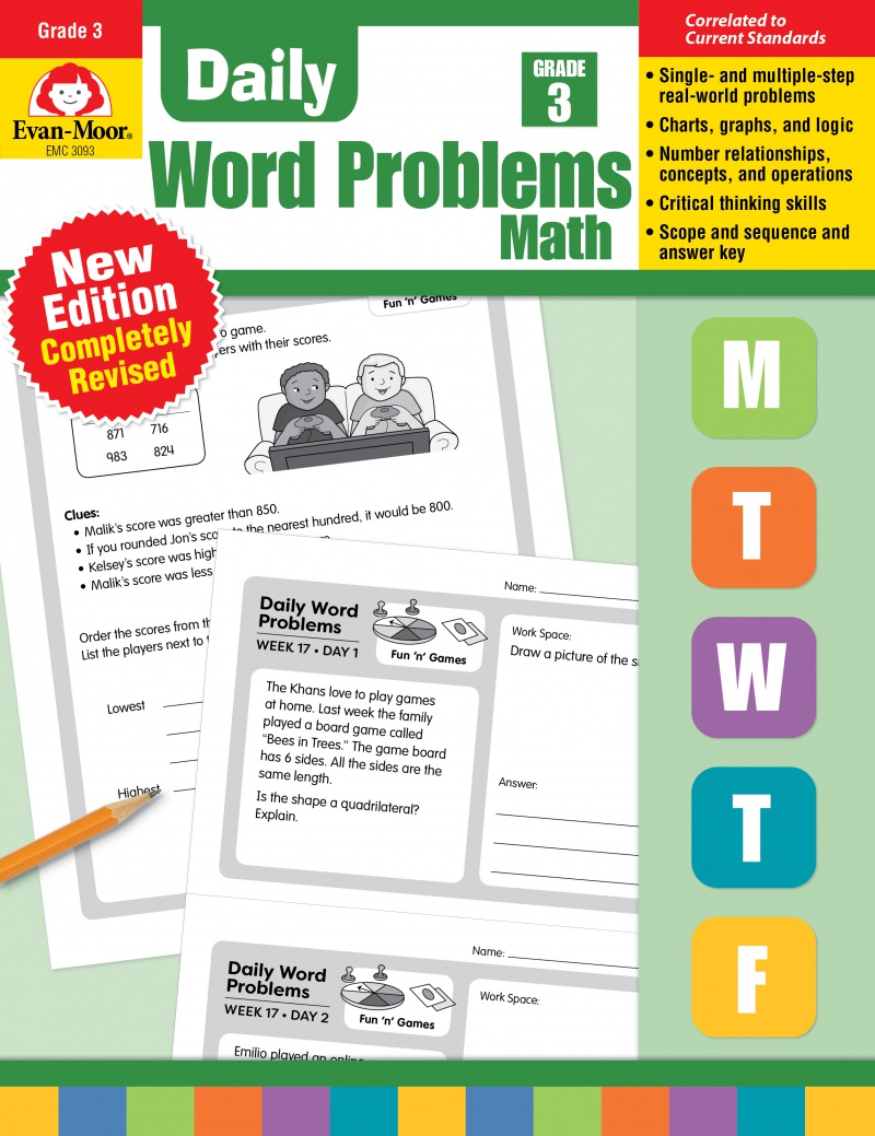 Daily Word Problems Math, Grade 3 – Evan-Moor