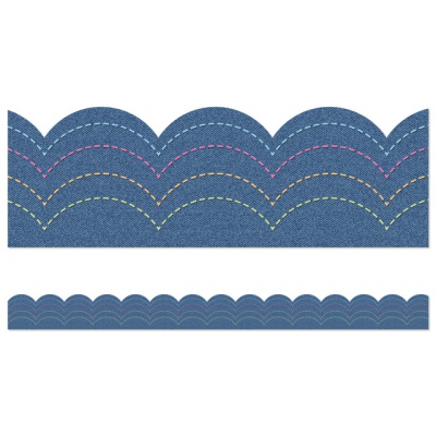 Denim Scalloped Bulletin Board Border