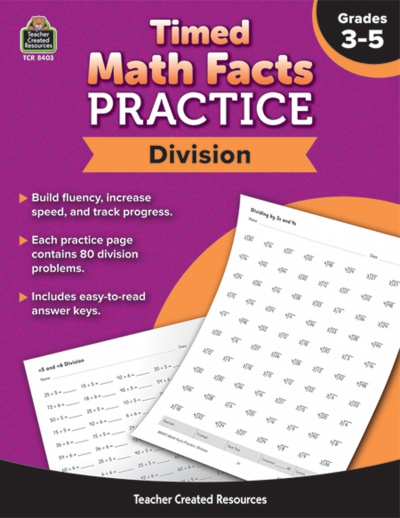 Division Timed Math Facts Practice Grades 3 - 5