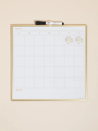 Dry Erase Calendar Board Gold Frame 14 x 14