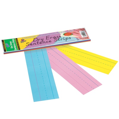 Dry Erase Sentence Strips, 12 x 3, Assorted, 20 per Pack