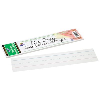 Dry Erase Sentence Strips, 12 x 3, White, 30 per Pack