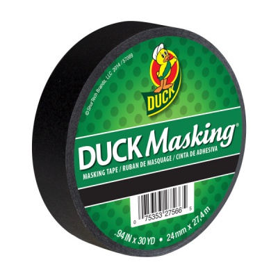Duck Masking Color Masking Tape - Black,.94 in. x 30 yd