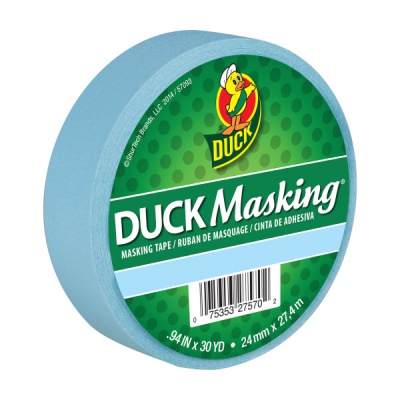 Duck Masking Color Masking Tape - Light Blue,.94 in. x 30 yd