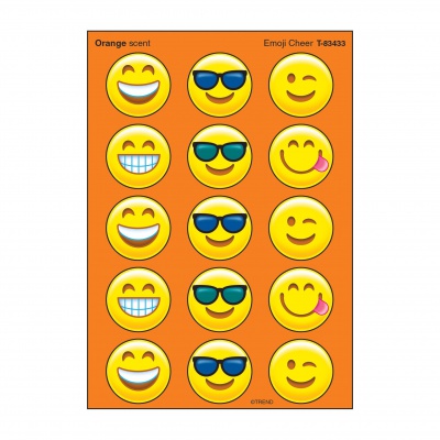 Emoji Cheer Stinky Stickers, Large Round