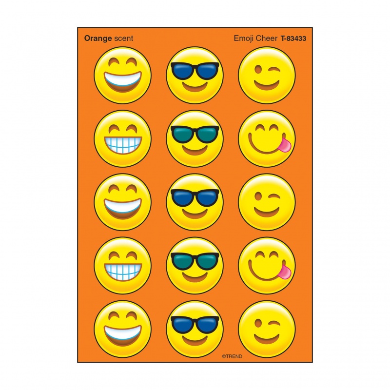 Emoji Cheer Stinky Stickers, Large Round