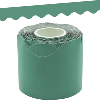 Eucalyptus Green Scalloped Rolled Border Trim