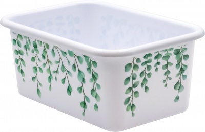Eucalyptus Small Plastic Storage Bin 11 X 7 X 5